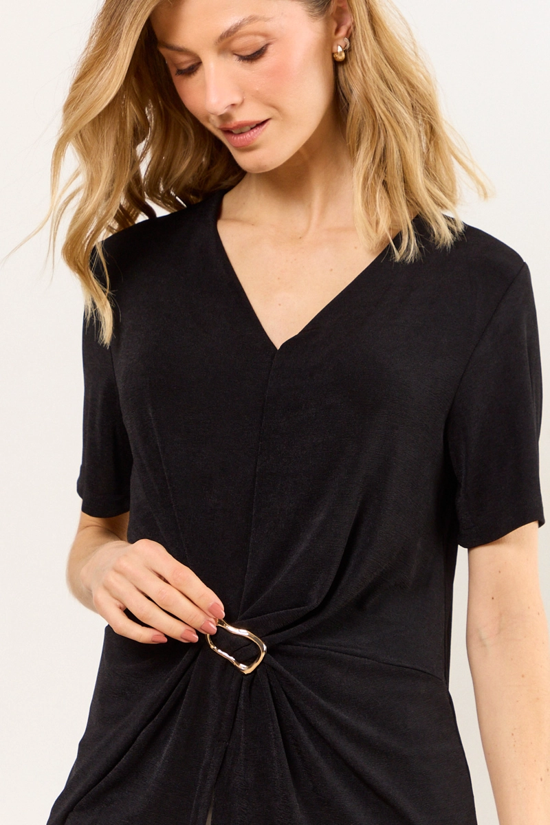 POLERA MANGA CORTA NEGRO MUJER MA GRIFFE - 2