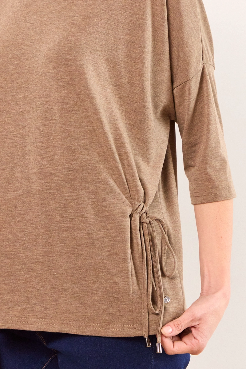 POLERA MANGA LARGA CAFE MUJER MA GRIFFE - 2