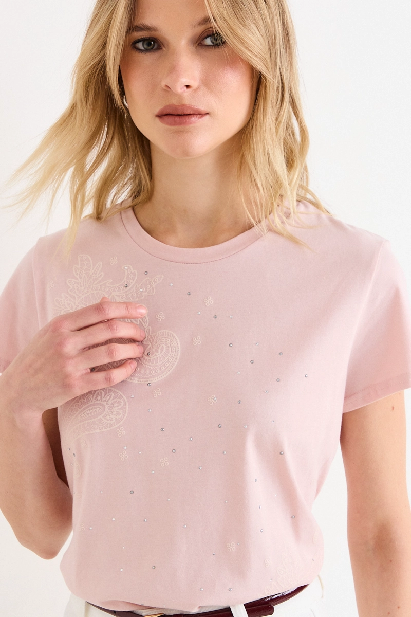 POLERA MANGA CORTA ROSA MUJER ASH - 2