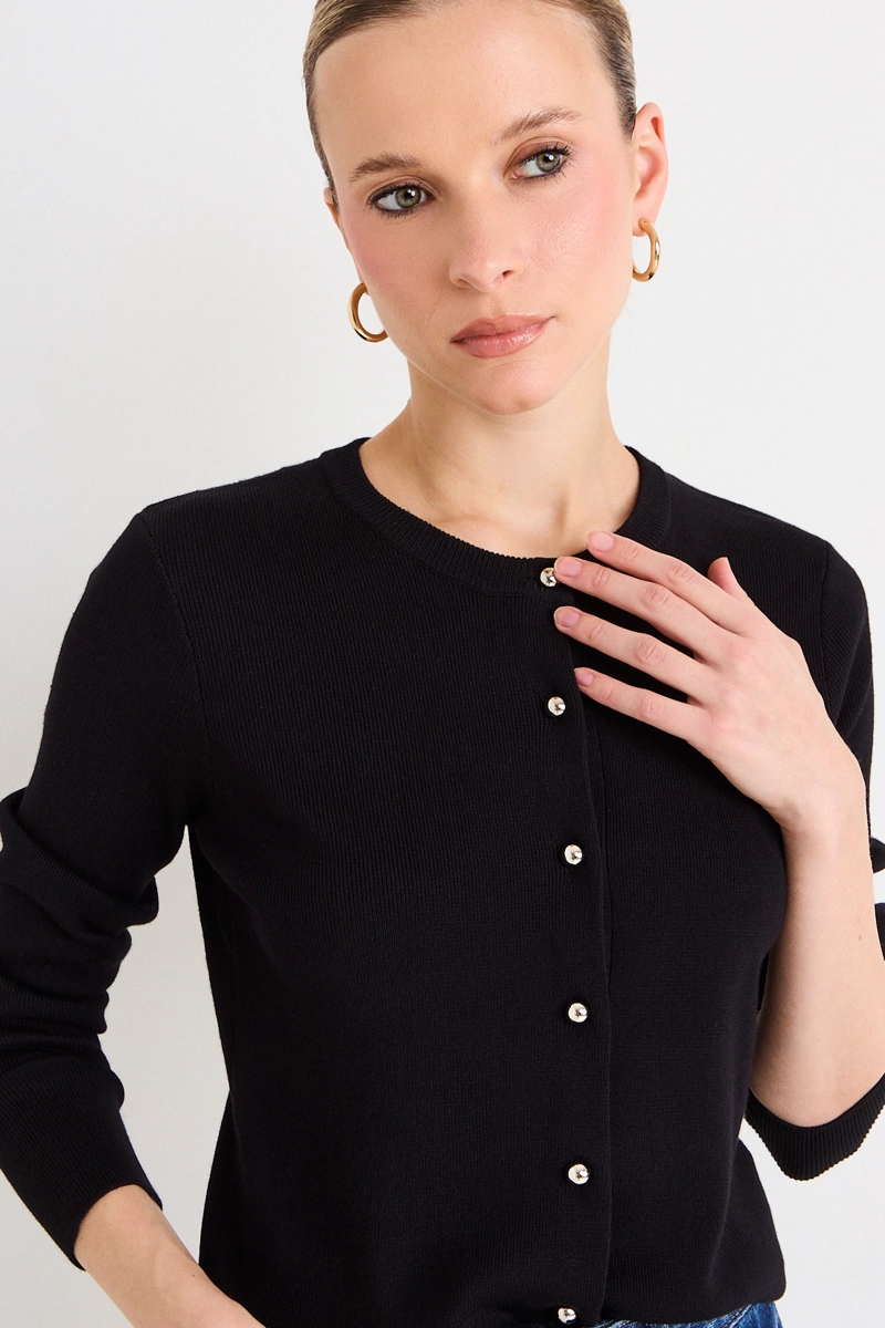 CARDIGAN NEGRO MUJER ASH - 1
