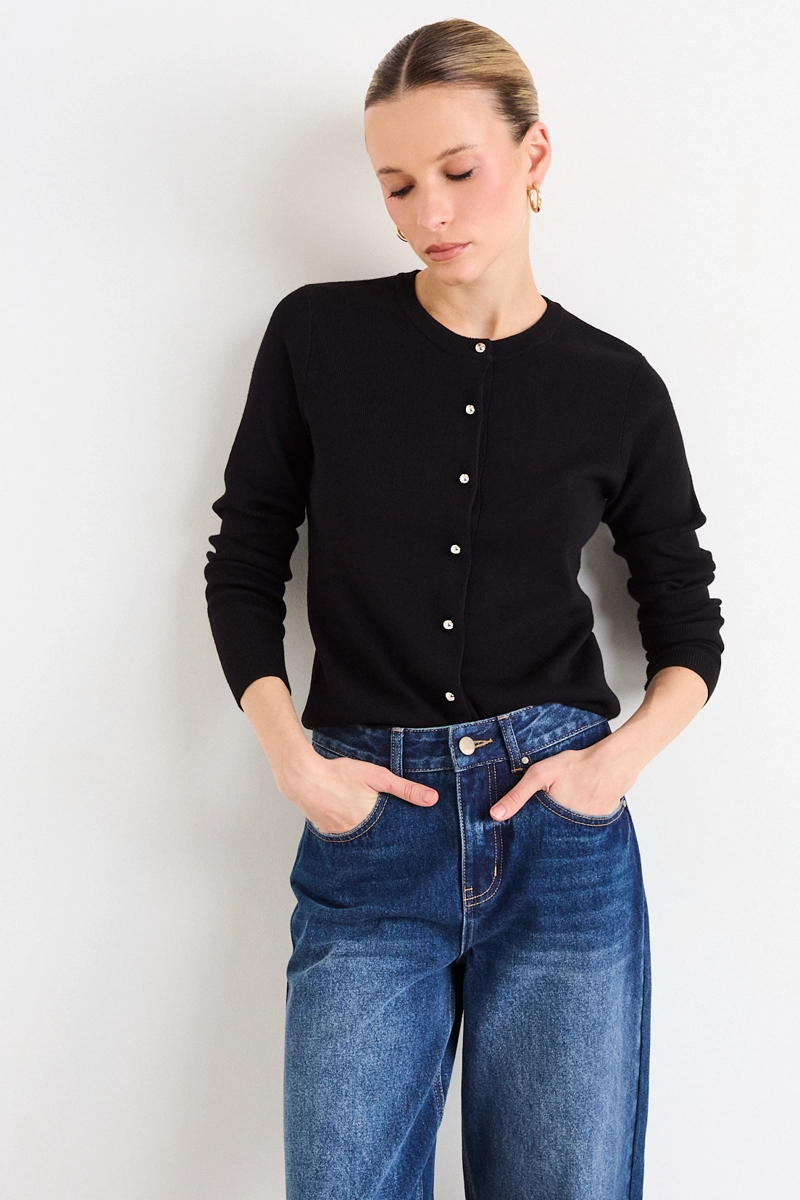 CARDIGAN NEGRO MUJER ASH - 2