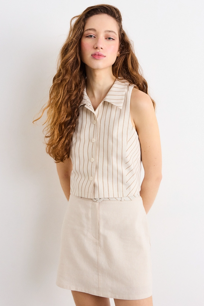 GILET BEIGE MUJER IO - 2