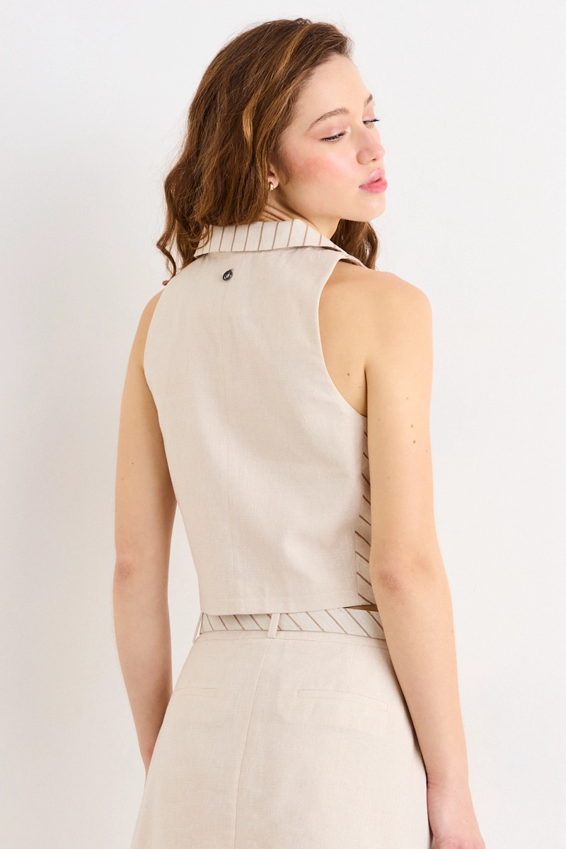GILET BEIGE MUJER IO - 3