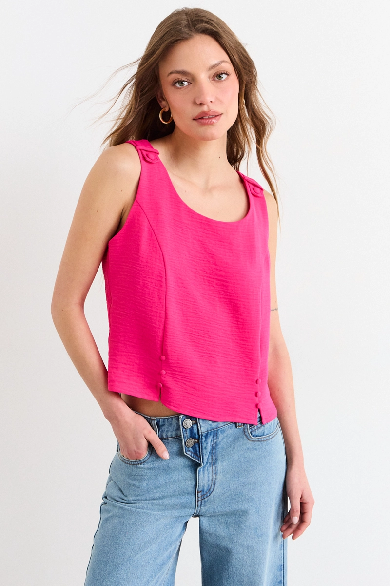 BLUSAS SIN MANGA FUCSIA MUJER IO - 1