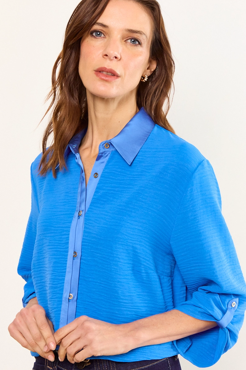 BLUSAS MANGA LARGA AZUL MUJER MA GRIFFE - 2