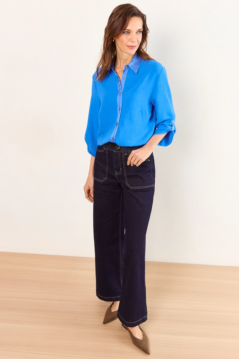 BLUSAS MANGA LARGA AZUL MUJER MA GRIFFE - 5