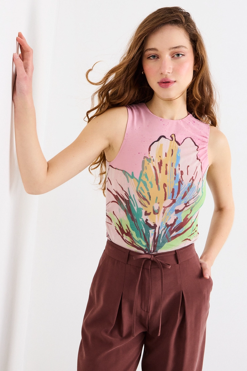 POLERA SIN MANGAS ROSA MUJER IO - 2
