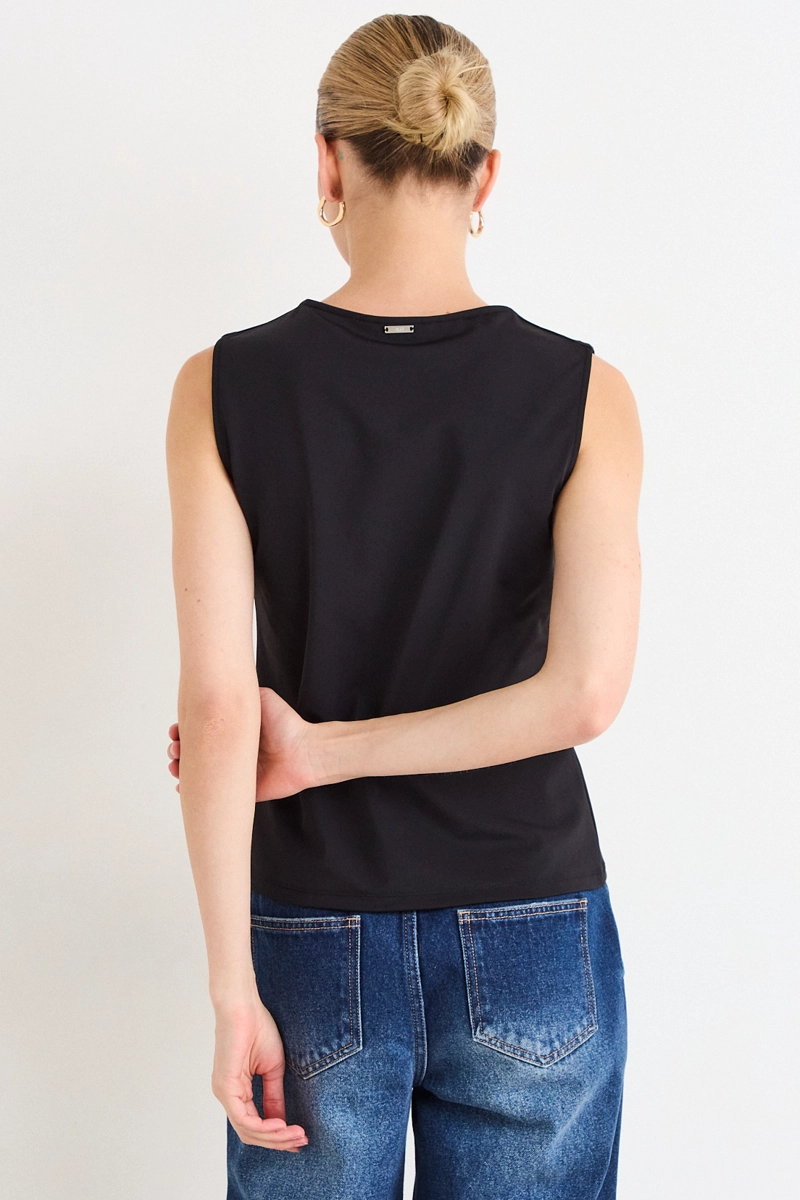 POLERA SIN MANGAS NEGRO MUJER ASH - 3