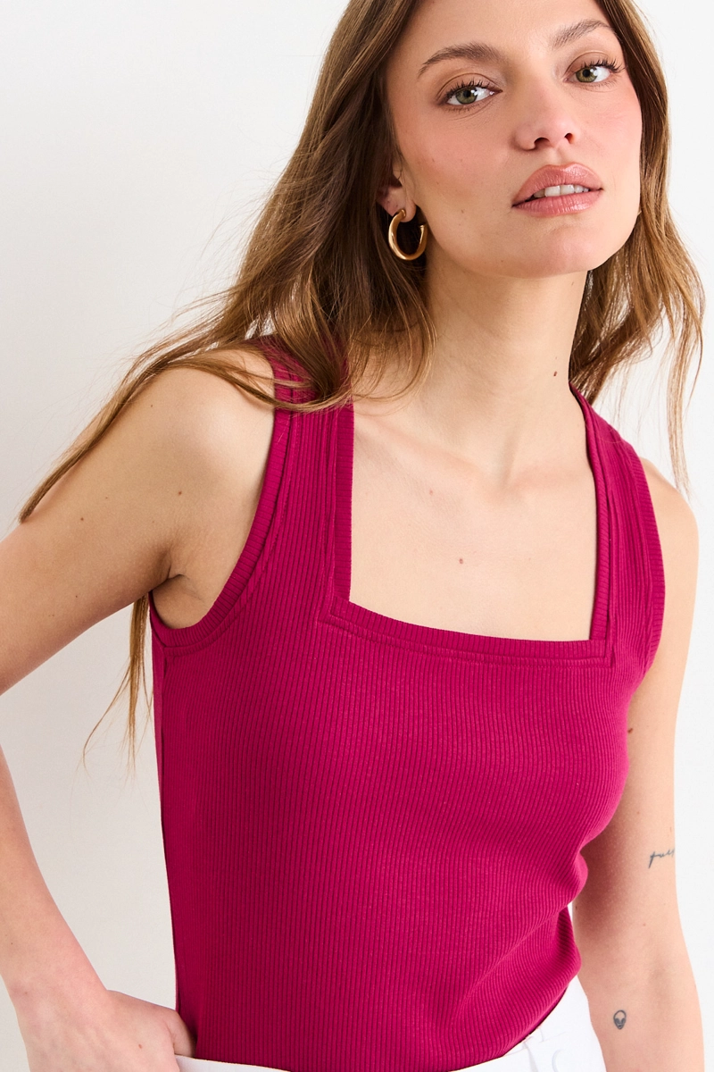 POLERA SIN MANGAS FUCSIA MUJER IO - 1