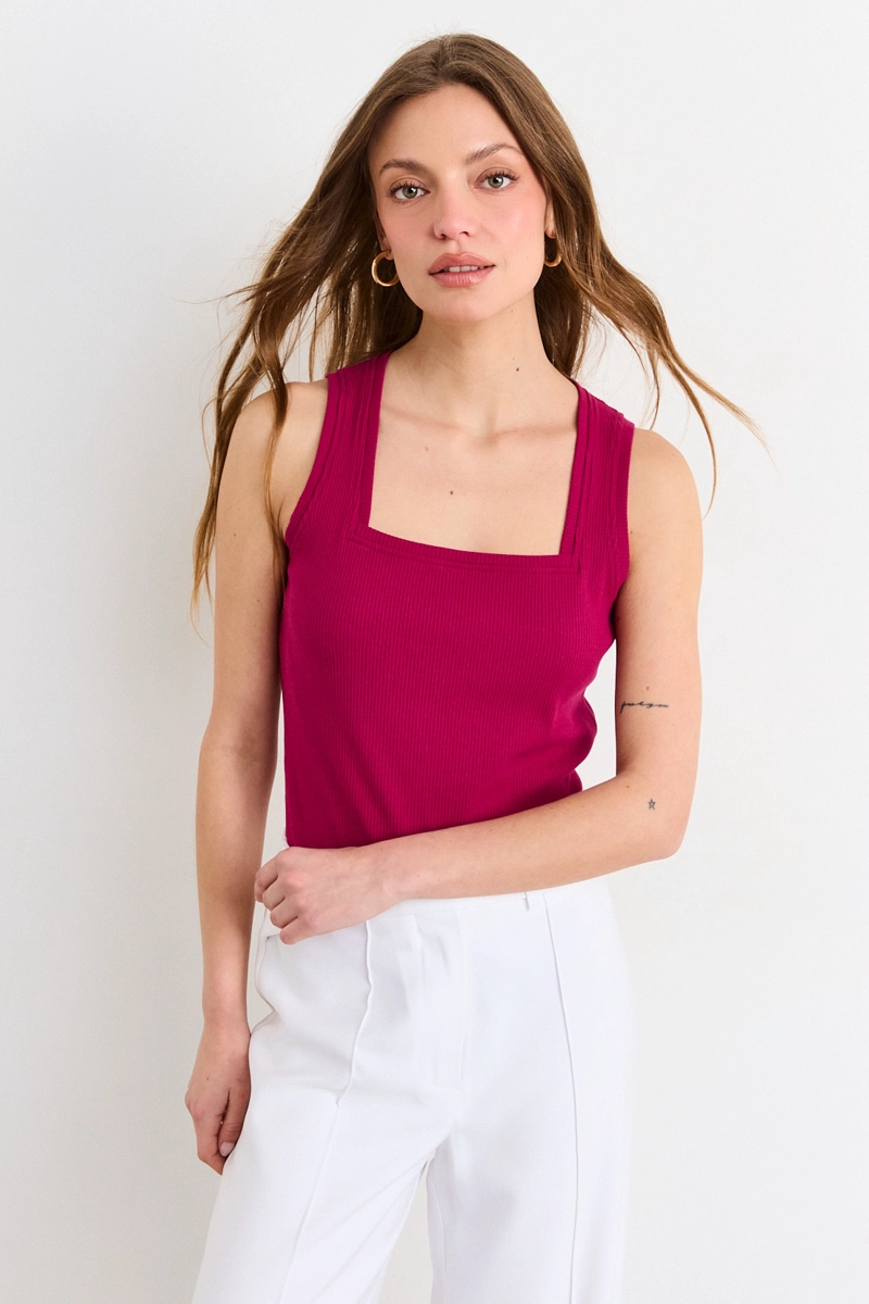 POLERA SIN MANGAS FUCSIA MUJER IO - 2