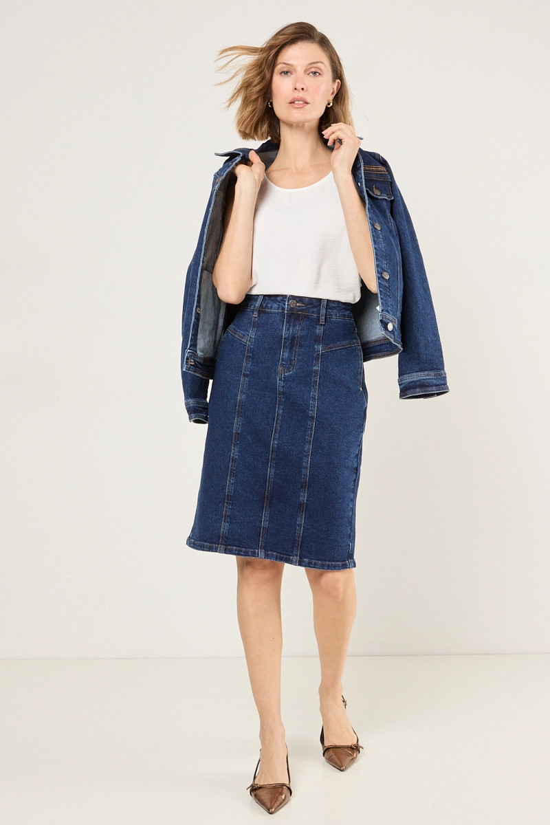 FALDA LARGA AZUL MUJER MA GRIFFE - 2