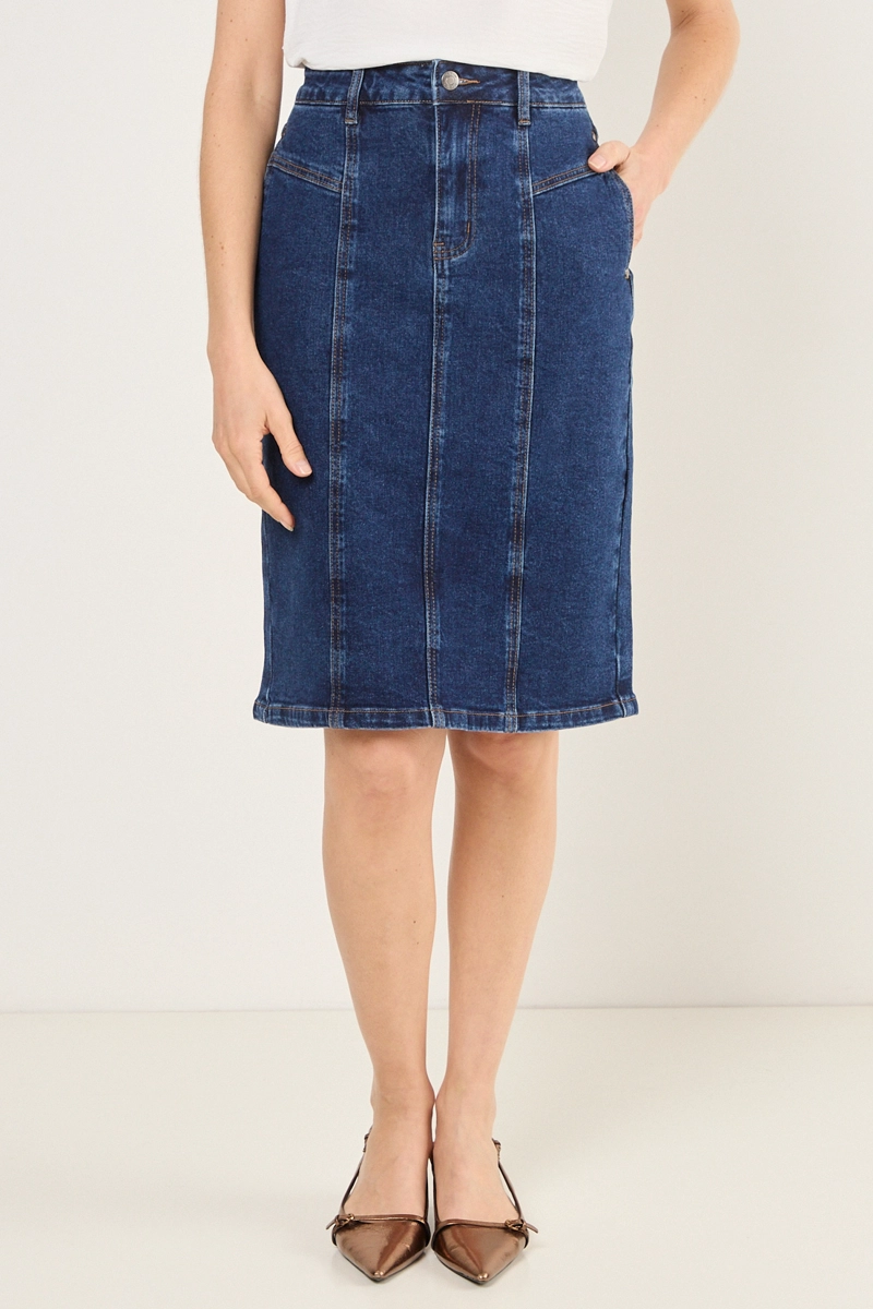 FALDA LARGA AZUL MUJER MA GRIFFE - 3