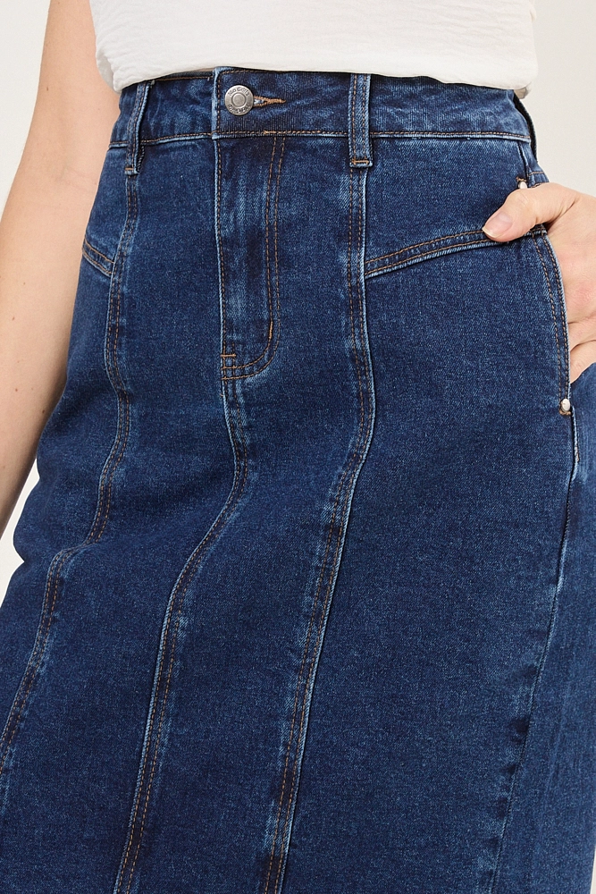 FALDA LARGA AZUL MUJER MA GRIFFE - 4