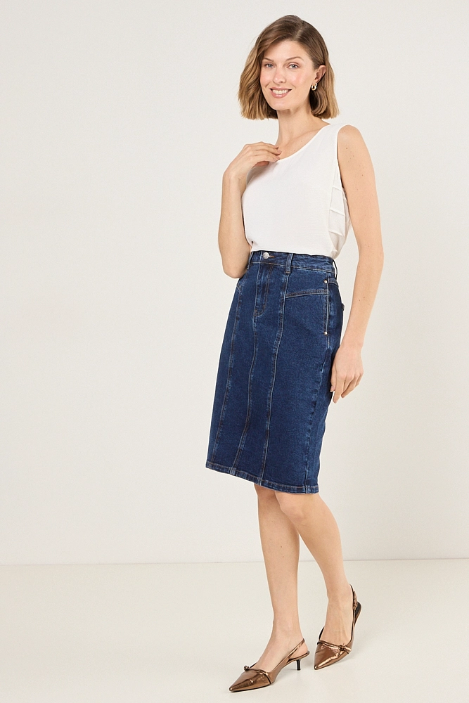 FALDA LARGA AZUL MUJER MA GRIFFE - 6