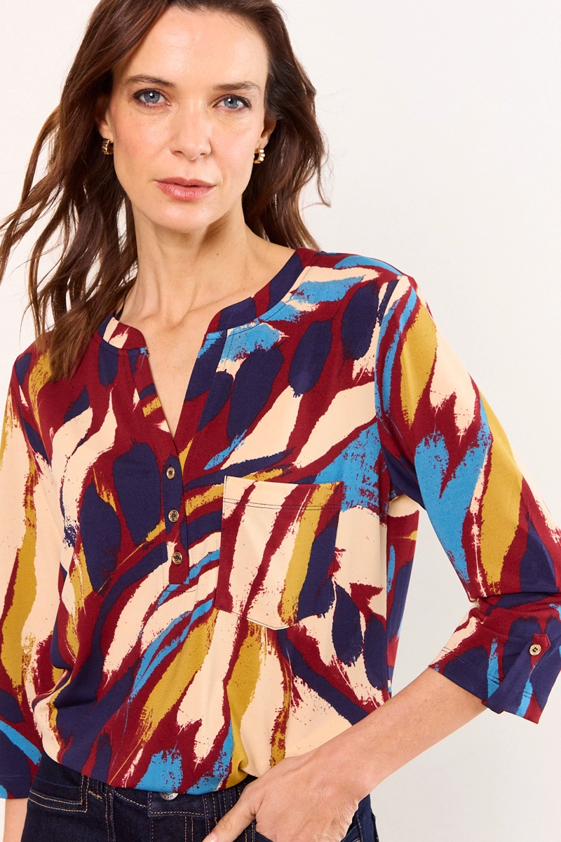POLERA MANGA LARGA AZUL MUJER MA GRIFFE - 1