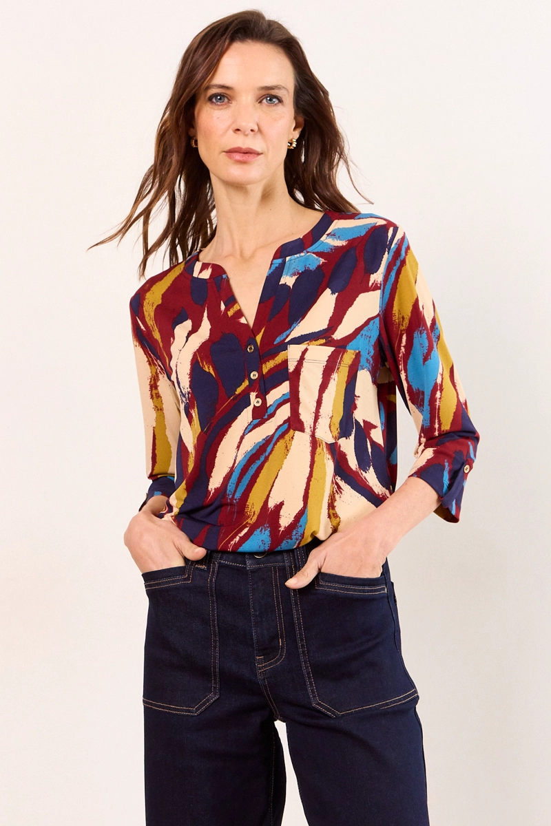 POLERA MANGA LARGA AZUL MUJER MA GRIFFE - 2