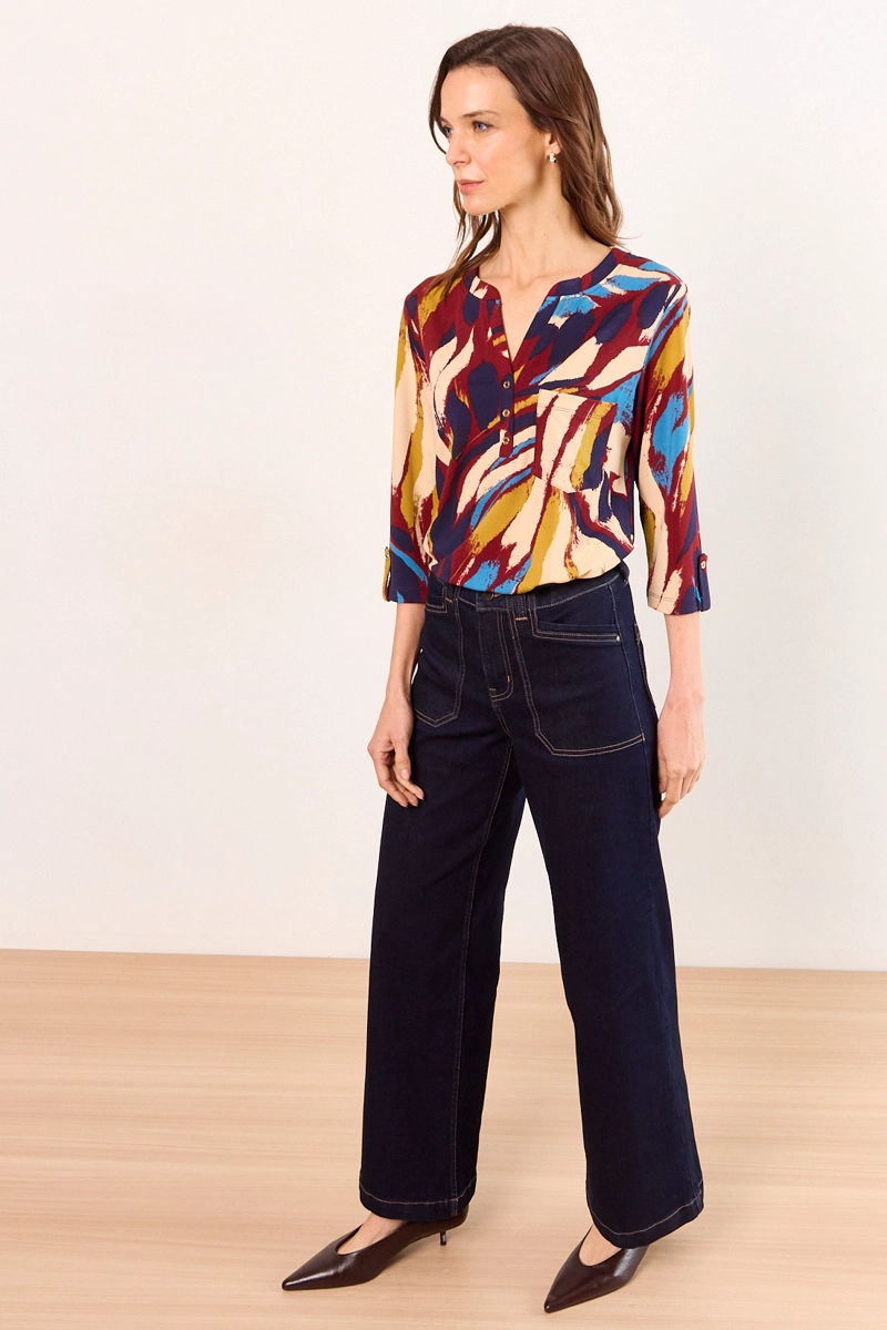 POLERA MANGA LARGA AZUL MUJER MA GRIFFE - 4