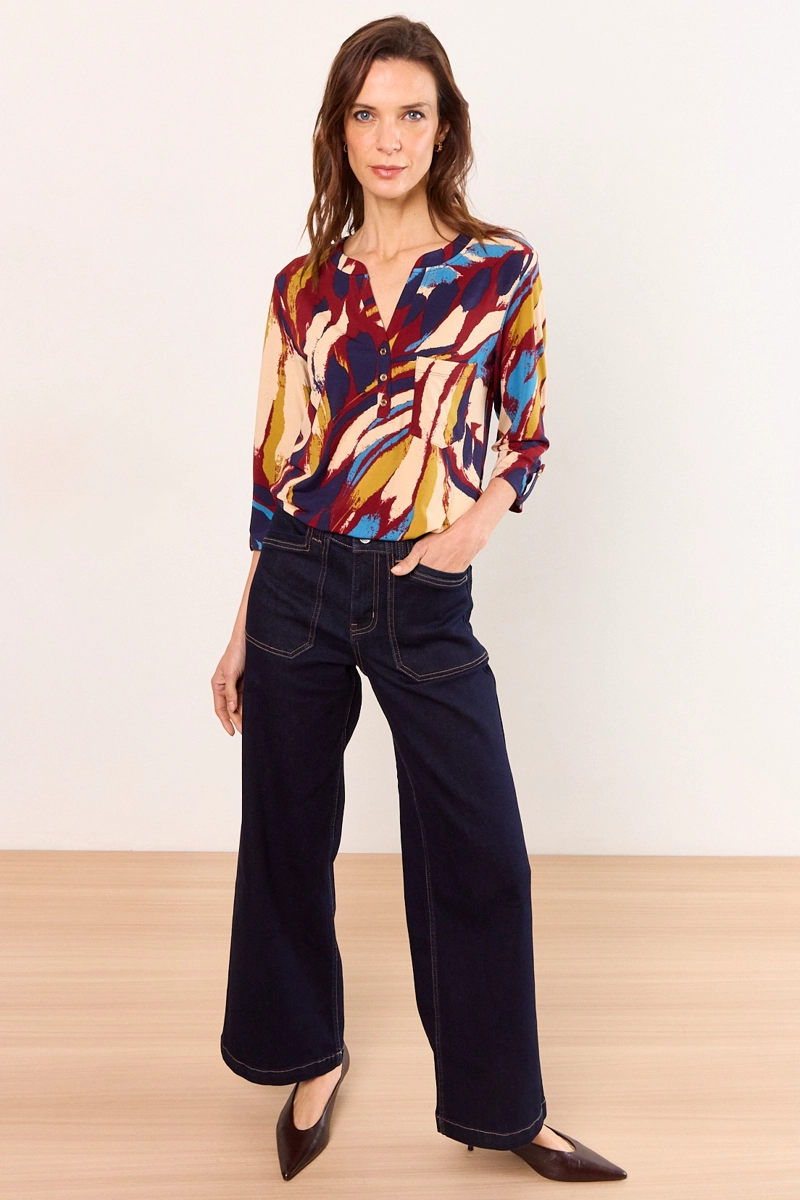 POLERA MANGA LARGA AZUL MUJER MA GRIFFE - 5