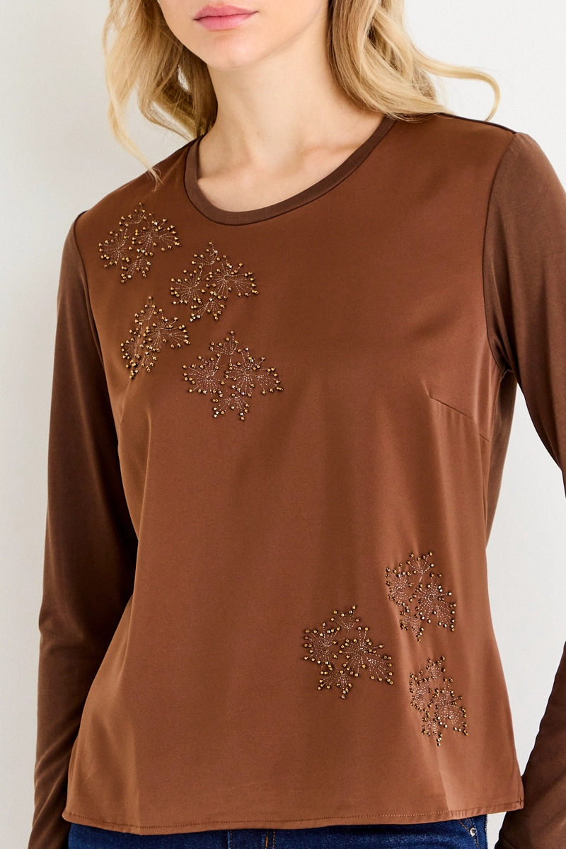 POLERA MANGA LARGA CAFE MUJER ASH - 2