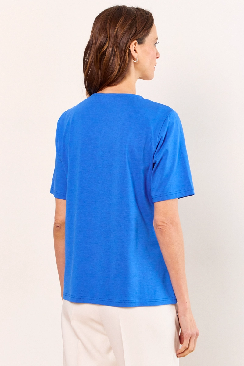 POLERA MANGA CORTA AZUL MUJER MA GRIFFE - 3