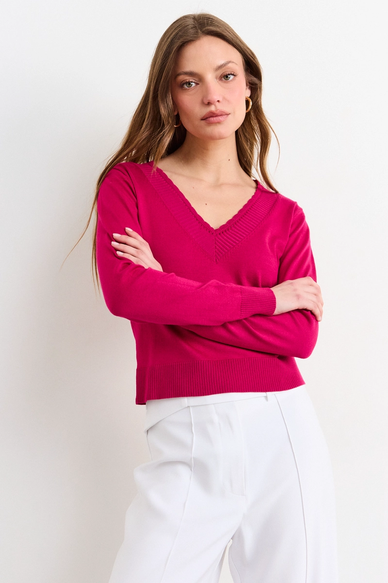 SWEATER FUCSIA MUJER IO - 1