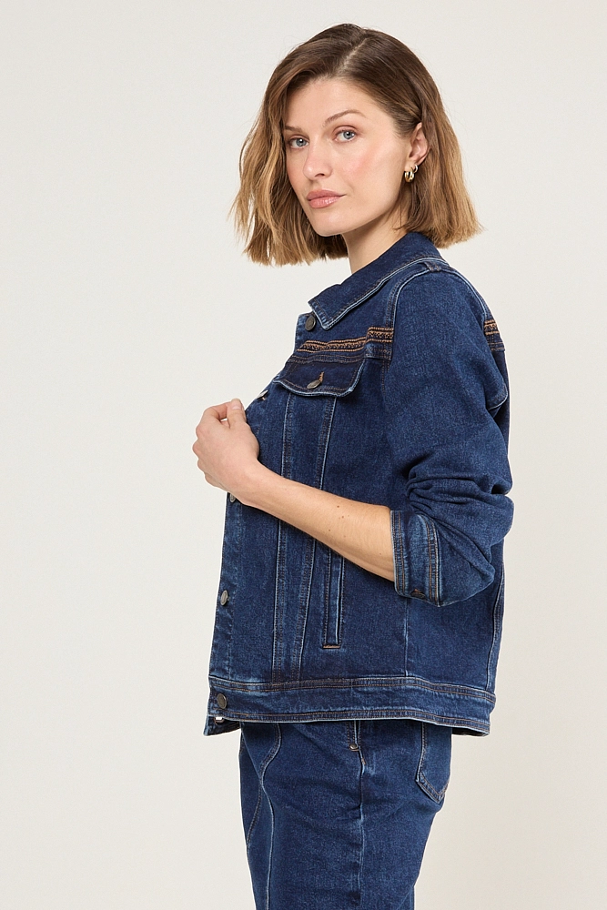 CHAQUETA AZUL MUJER MA GRIFFE - 4