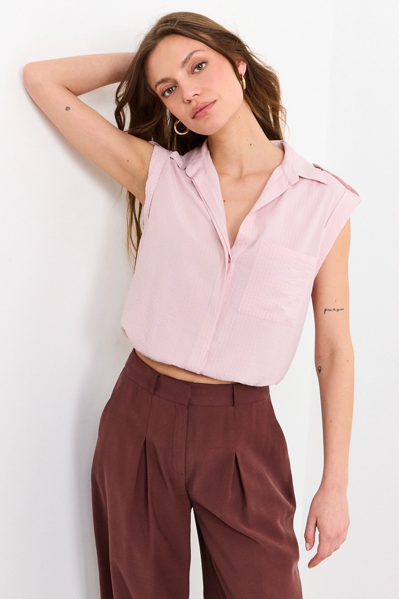 BLUSAS SIN MANGA ROSA MUJER IO - 1