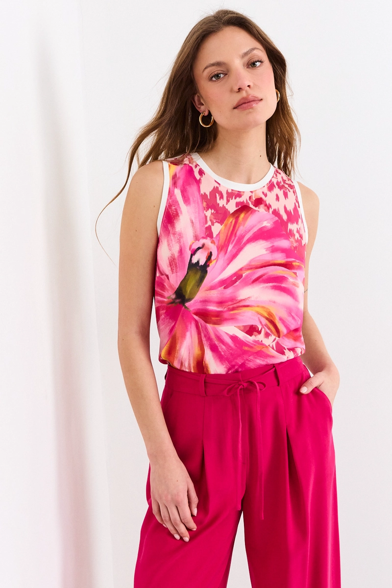 POLERA SIN MANGAS FUCSIA MUJER IO - 1