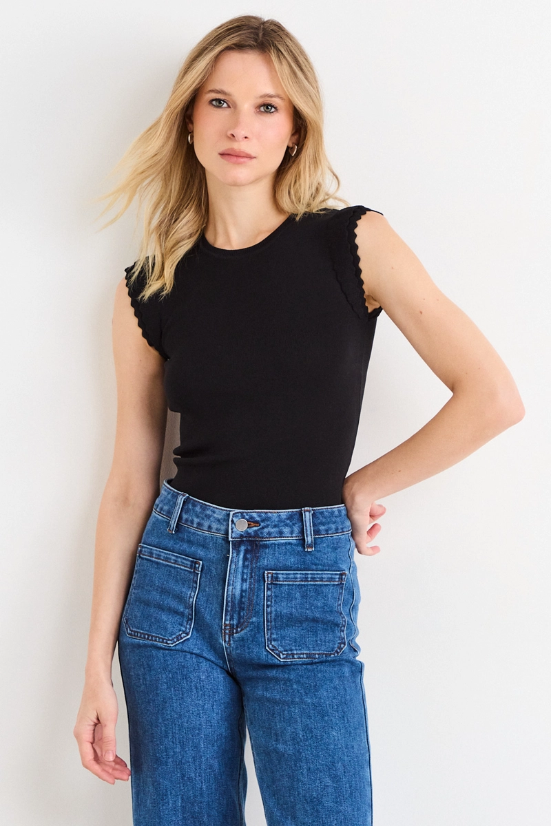 POLERA SIN MANGAS NEGRO MUJER ASH - 2