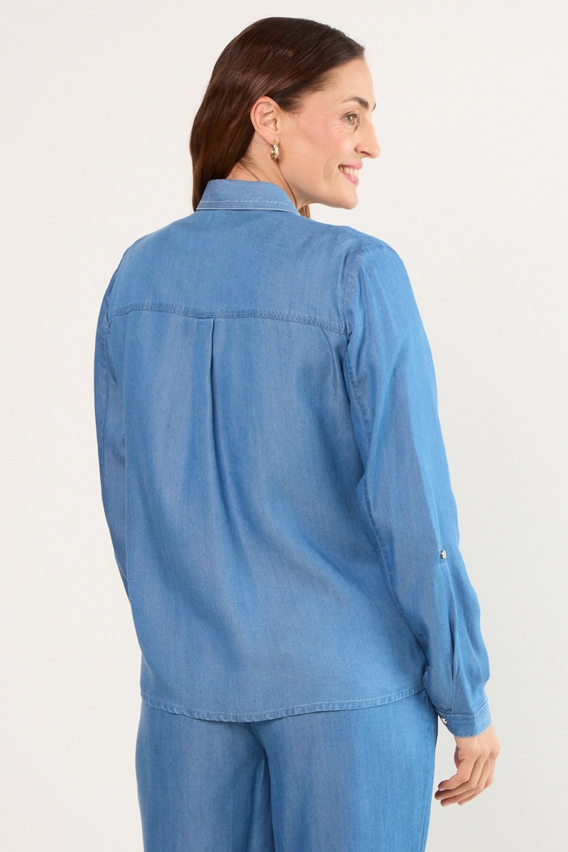 BLUSAS MANGA LARGA AZUL MUJER MA GRIFFE - 3