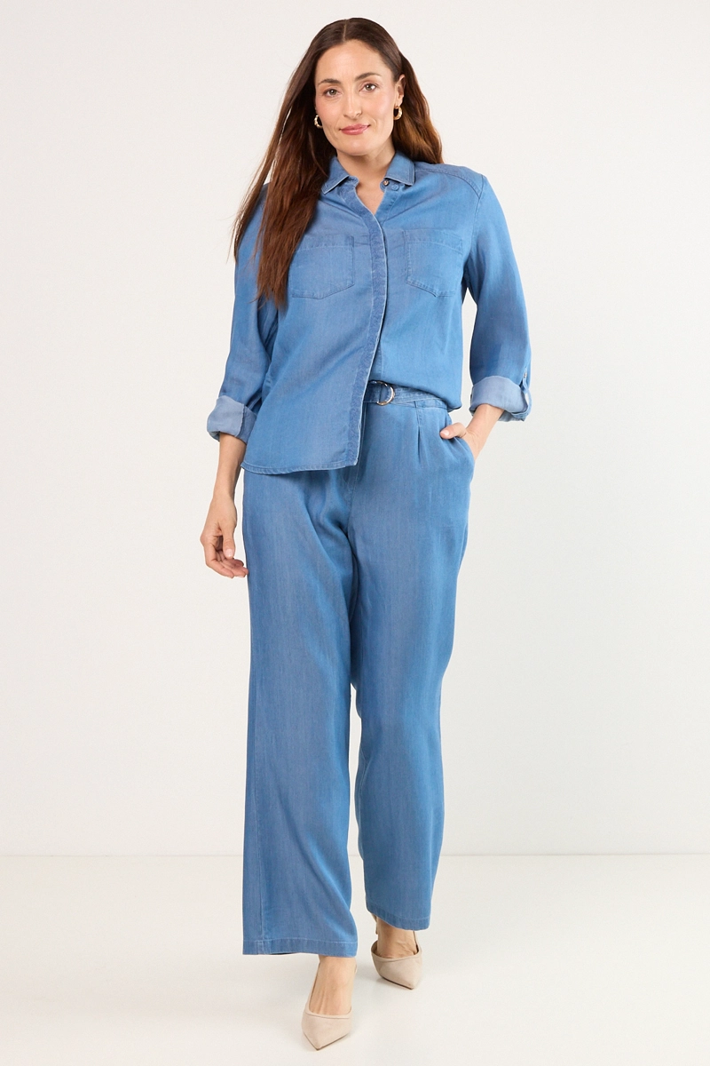 BLUSAS MANGA LARGA AZUL MUJER MA GRIFFE - 5