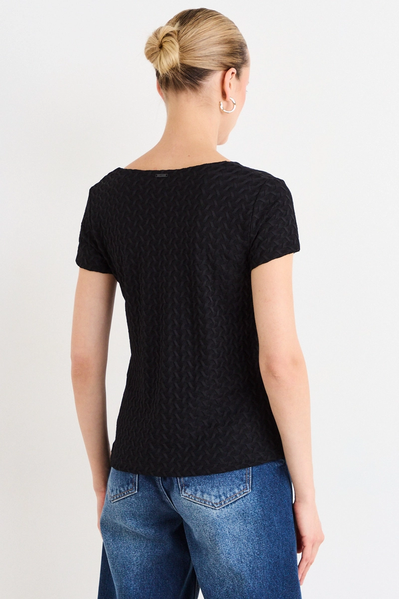 POLERA MANGA CORTA NEGRO MUJER ASH - 3