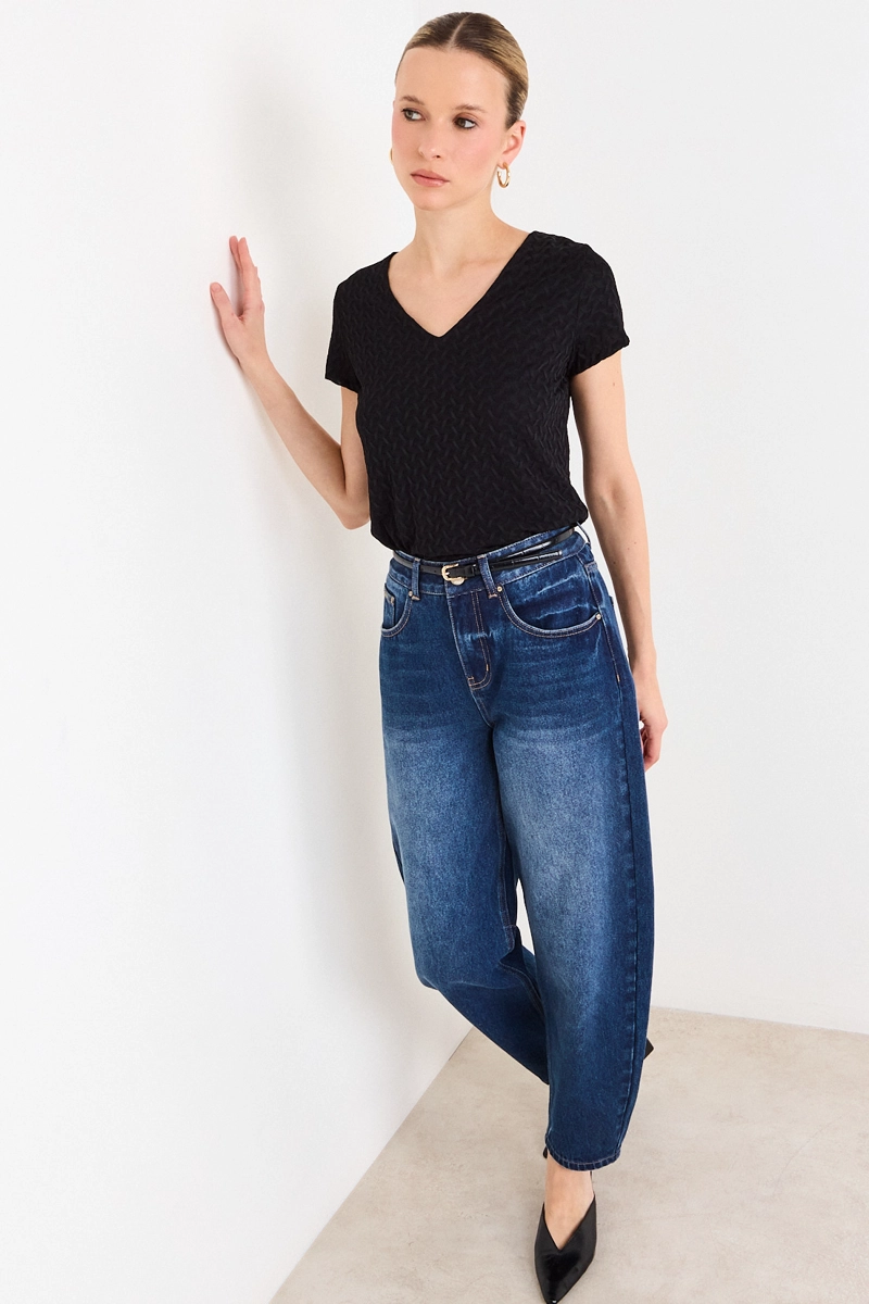 POLERA MANGA CORTA NEGRO MUJER ASH - 5