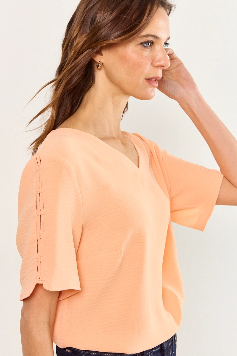 BLUSAS MANGA CORTA NARANJO MUJER MA GRIFFE - 2