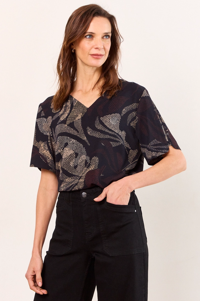 BLUSAS MANGA CORTA NEGRO MUJER MA GRIFFE - 1