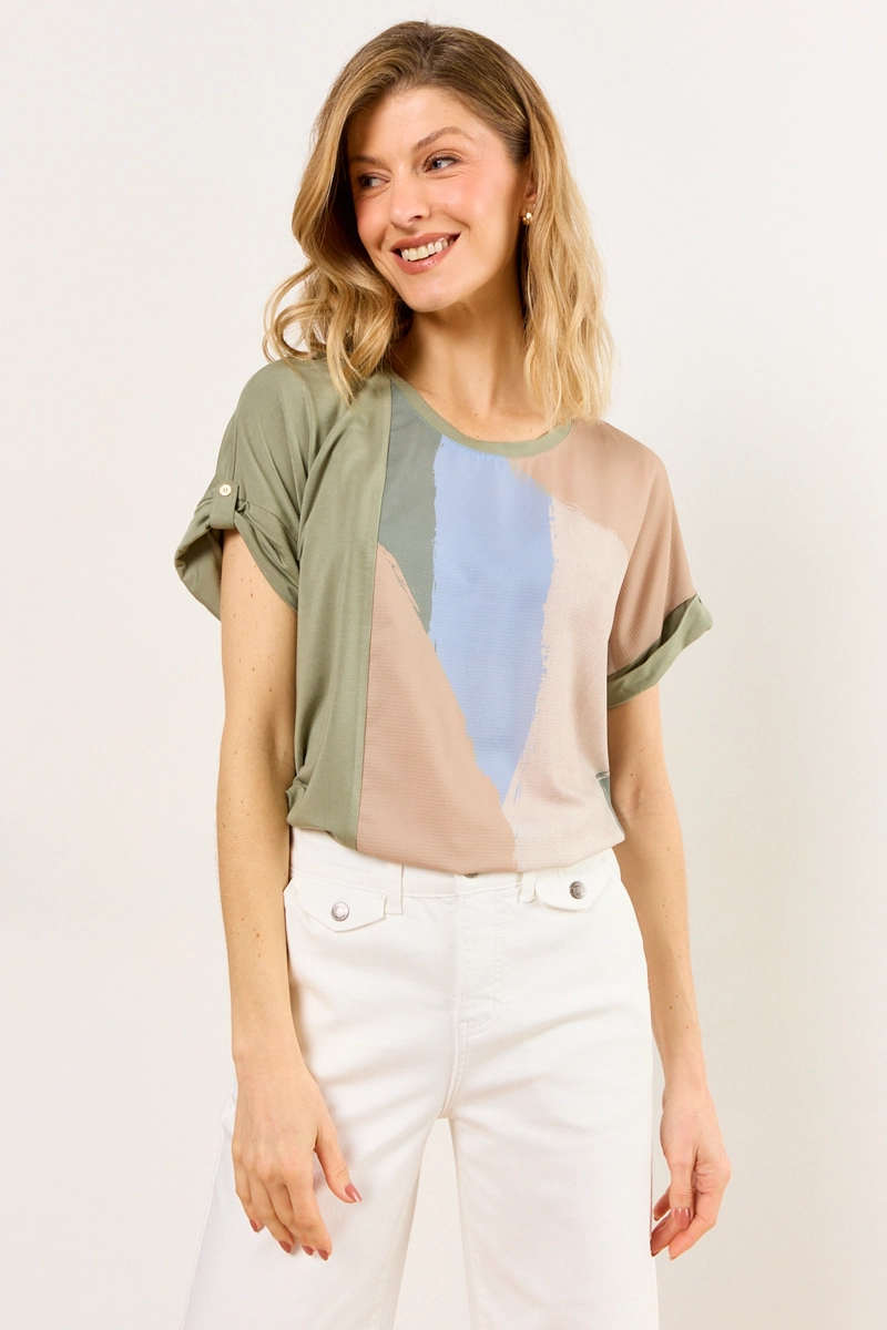 POLERA MANGA CORTA AVELLANA MUJER MA GRIFFE - 1