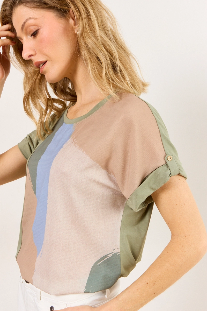 POLERA MANGA CORTA AVELLANA MUJER MA GRIFFE - 2