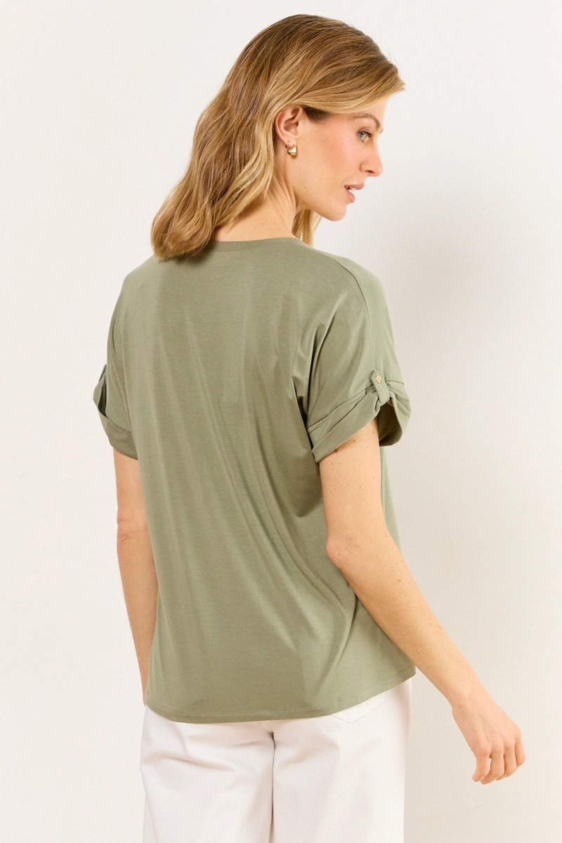 POLERA MANGA CORTA AVELLANA MUJER MA GRIFFE - 3