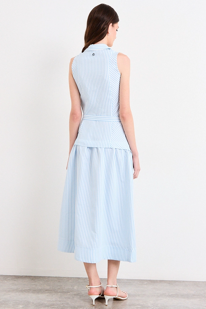 VESTIDO LARGO CELESTE MUJER IO - 4