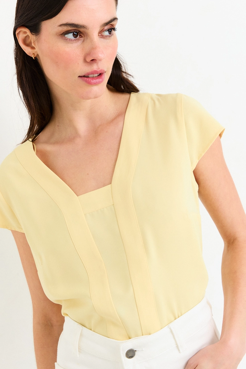 BLUSAS MANGA CORTA AMARILLO MUJER ASH - 1