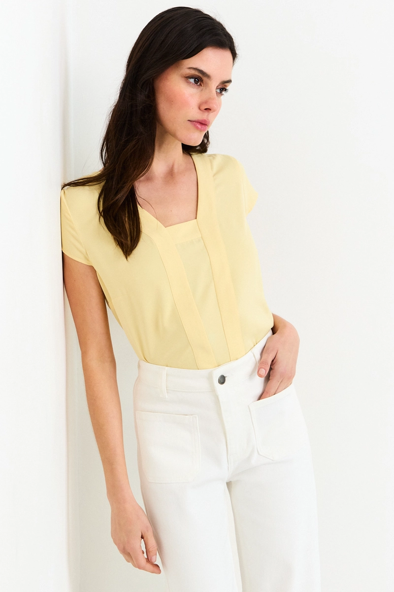 BLUSAS MANGA CORTA AMARILLO MUJER ASH - 2