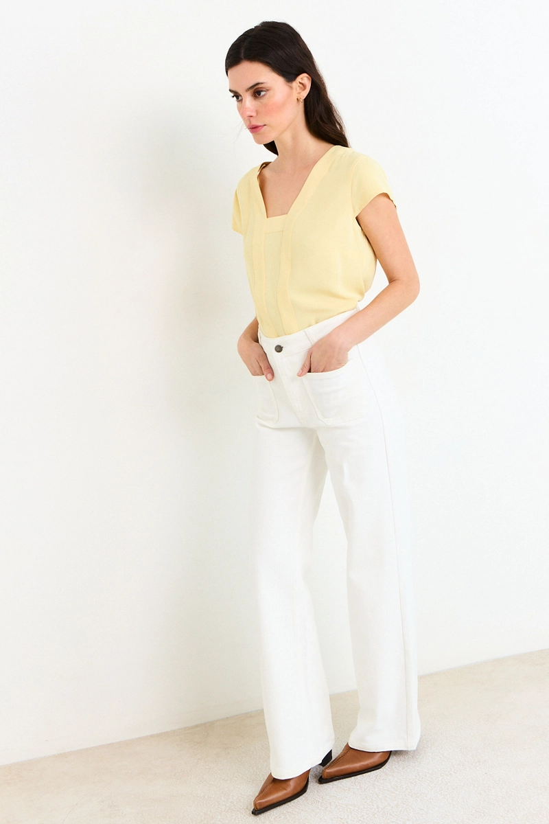BLUSAS MANGA CORTA AMARILLO MUJER ASH - 4