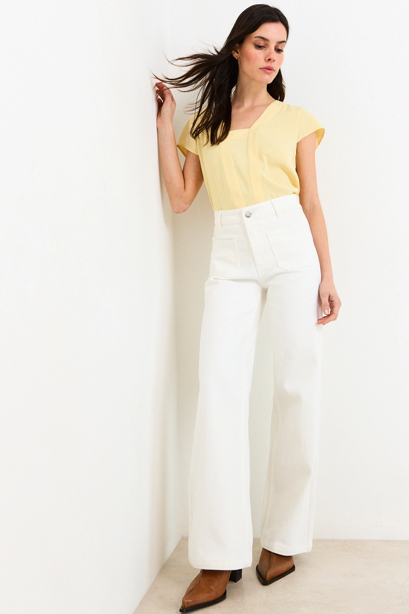 BLUSAS MANGA CORTA AMARILLO MUJER ASH - 5