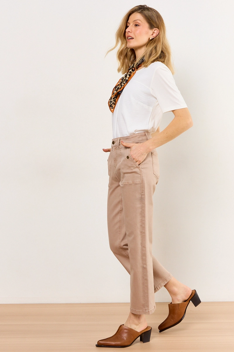 JEANS BEIGE MUJER MA GRIFFE - 5