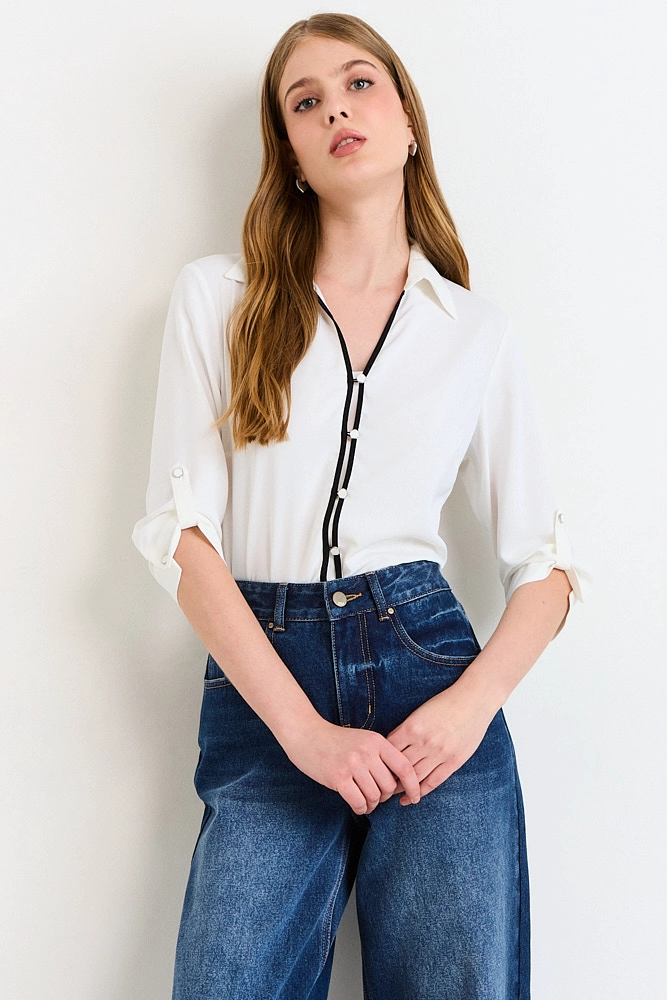 BLUSAS MANGA LARGA CRUDO MUJER ASH - 2