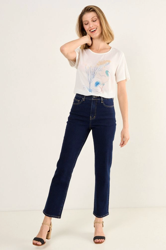 POLERA ESTAMPADA CRUDO MUJER MAGRIFFE - 4