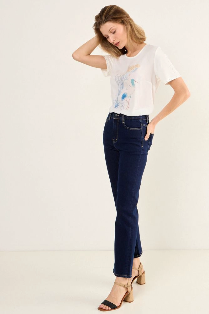 POLERA ESTAMPADA CRUDO MUJER MAGRIFFE - 5