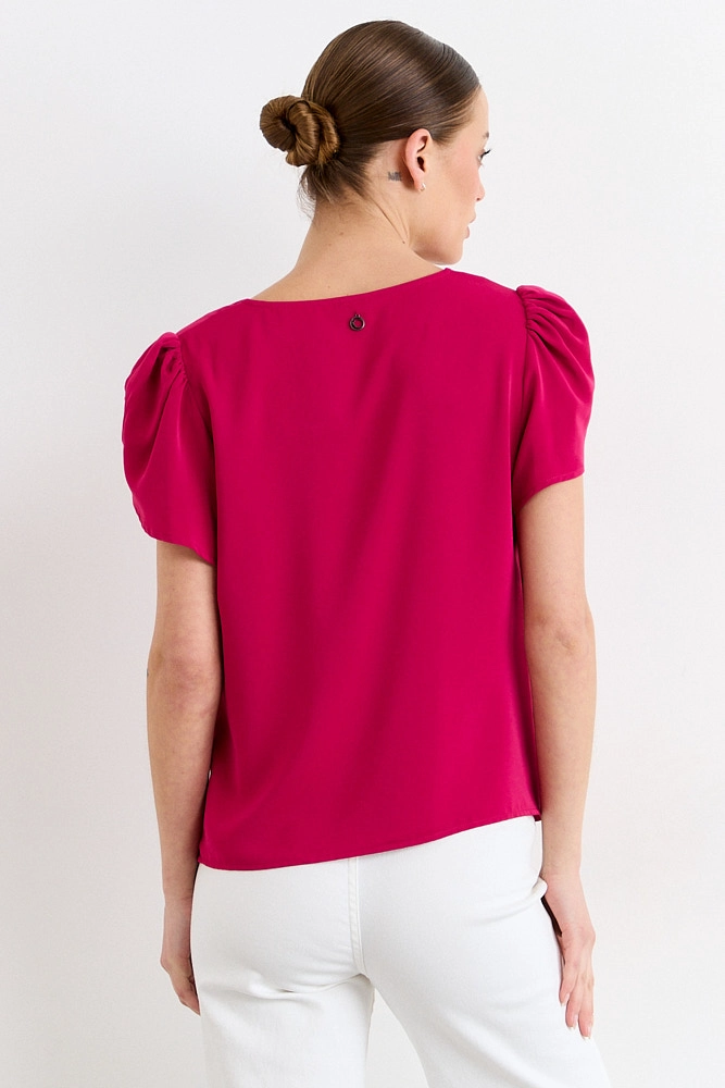 BLUSAS MANGA CORTA FUCSIA MUJER IO - 3