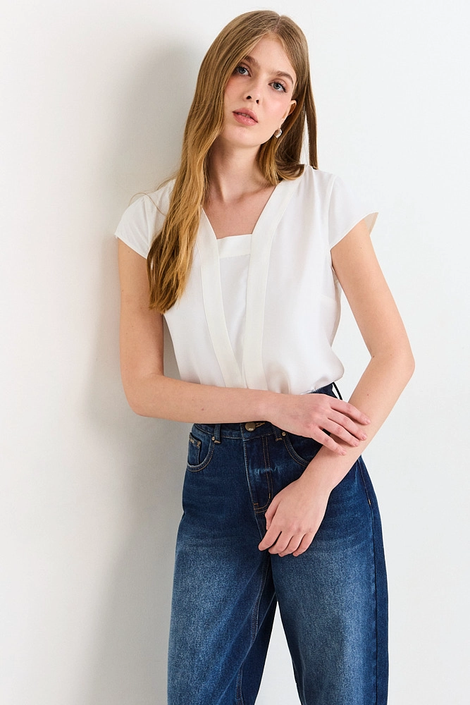 BLUSAS MANGA CORTA CRUDO MUJER ASH - 2