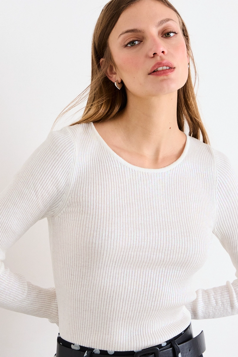 POLERA TEJIDA CRUDO MUJER IO - 1